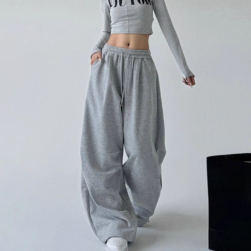 Women Shoes Joggers - Kadınlar için İpli Geniş Paçalı Eşofman